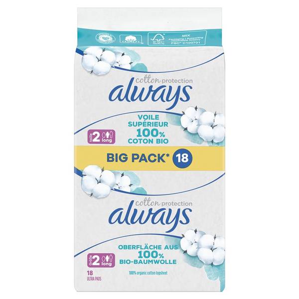 ALWAYS ULTRA BINDE COT LONG BIGPACK 18 STK