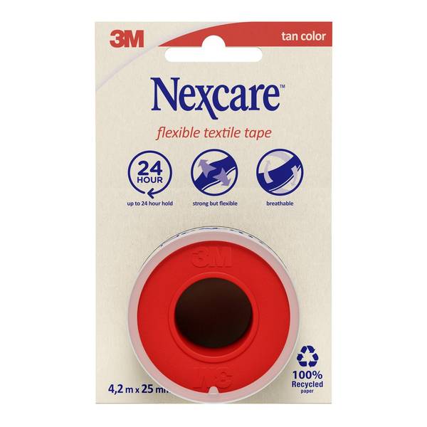 3M NEXCARE FLEXIBLE TEXTILE TAPE 4.2MX25MM ROLLE
