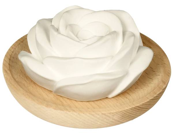 FARFALLA DUFTSTEIN ROSE MIT HOLZTELLER