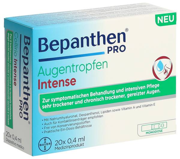 BEPANTHEN PRO AUGENTROPFEN INTEN MONO 20 X 0.4 ML