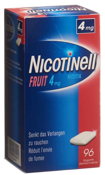 NICOTINELL GUM 4 MG FRUIT 96 STK
