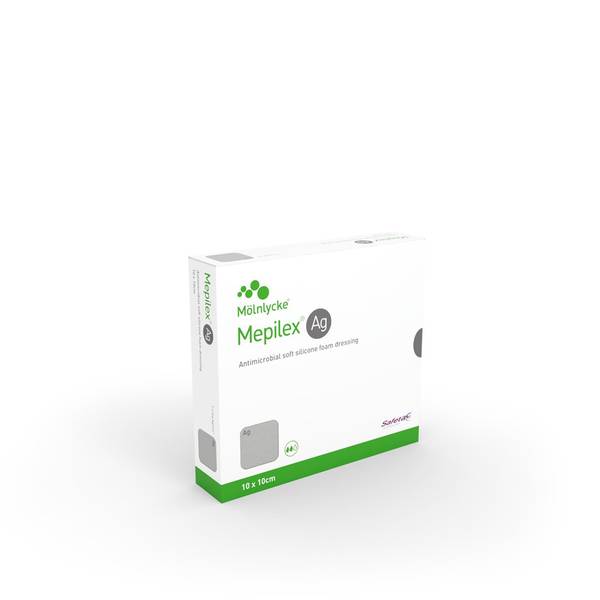 MEPILEX AG SCHAUMVERBAND SAFETAC 10X10CM SIL 5 STK