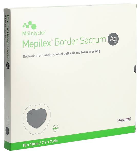 MEPILEX AG BORDER SCHAUMVERBAND 18X18CM SACR 5 STK