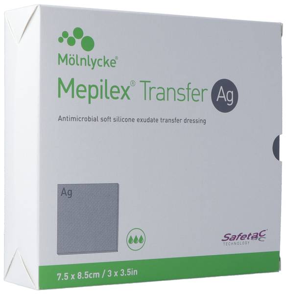 MEPILEX TRANSFER AG DRAINAGEVERB 7.5X8.5CM 10 STK