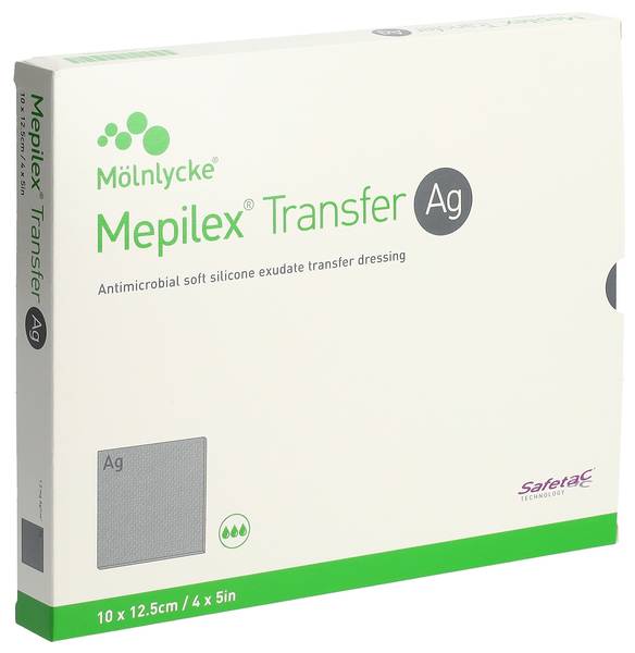 MEPILEX TRANSFER AG DRAINAGEVERB 10X12.5CM 5 STK