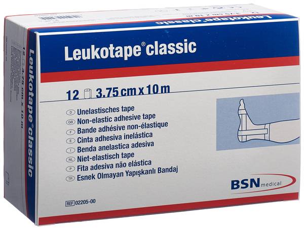 LEUKOTAPE CLASSIC ECONOMY 10MX3.75CM WEISS 12 STK