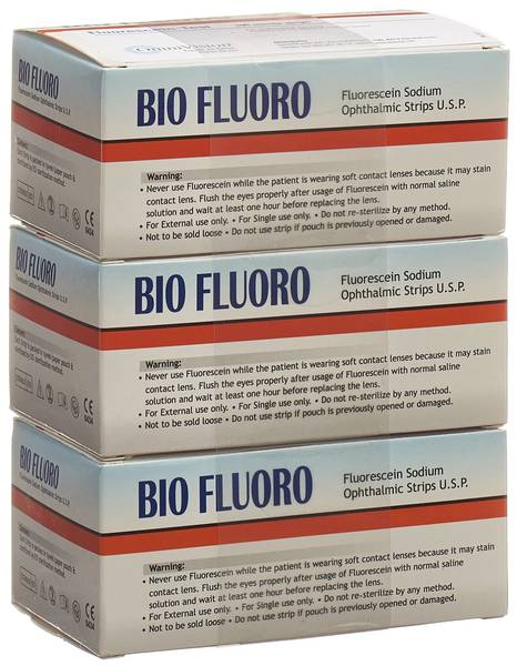 BIOFLUORO FLUORESCEIN OPHTALMIC STRIPS 300 STK
