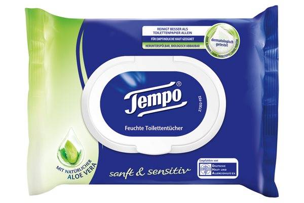 TEMPO TOILETTENPAPIER FEUCHT SANFT&SENSITIV 42 STK