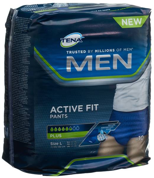 TENA MEN ACTIVE FIT PANTS PLUS L/XL 10 STK