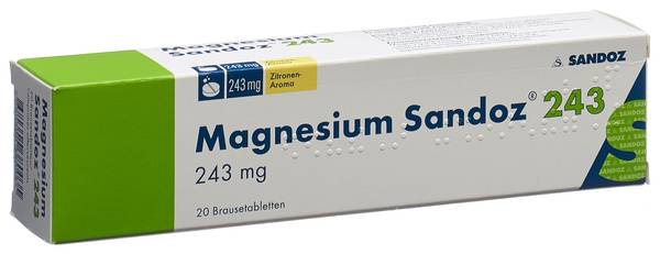 MAGNESIUM SANDOZ BRAUSETABL 243 MG DS 20 STK