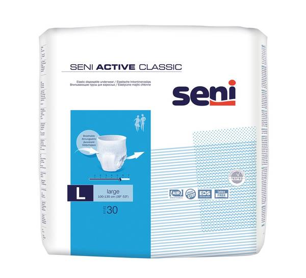 SENI ACTIVE CLASSIC PANTS L BTL 30 STK