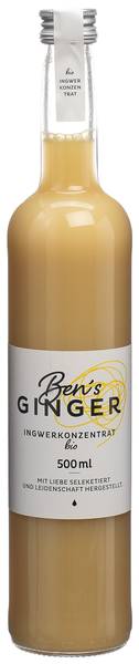 BEN S GINGER INGWERKONZENTRAT BIO FL 500 ML