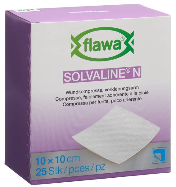 FLAWA SOLVALINE N KOMPRESSEN 10X10CM STERIL 25 STK