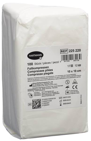 IVF FALTKOMPRESSE T17 10X10CM 12FACH 100 STK