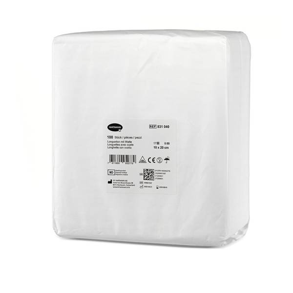 IVF LONGUETTEN WATTE T17 10X20CM 8F 100 STK