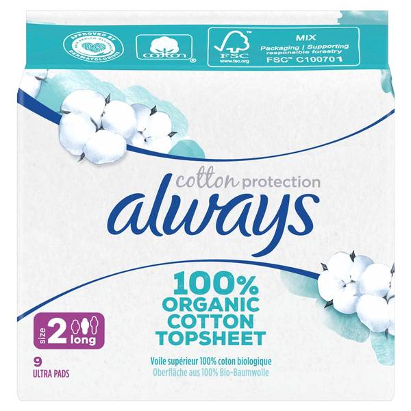 ALWAYS ULTRA BINDE COT PROTECT LONG FLÜGEL 9 STK