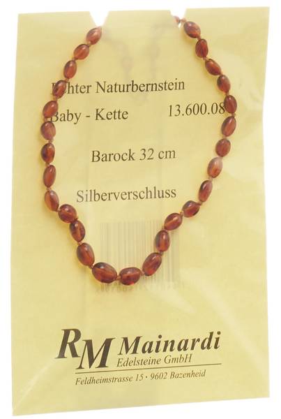 MAINARDI NATUR BERNSTEIN 32CM BAROCK SILBERVERSCHL