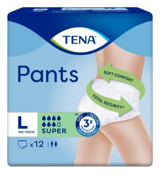 TENA PANTS SUPER L 100-135CM 12 STK