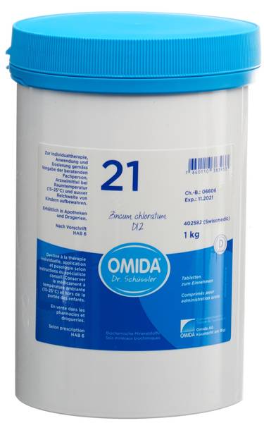 OMIDA SCHÜSSLER NR21 ZINC CHLOR TABL D 12 1000 G