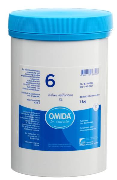 OMIDA SCHÜSSLER NR6 KAL SULF TABL D 6 DS 1000 G
