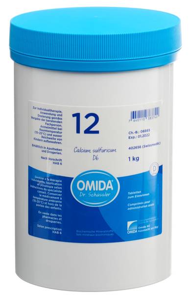 OMIDA SCHÜSSLER NR12 CAL SULF TABL D 6 DS 1000 G