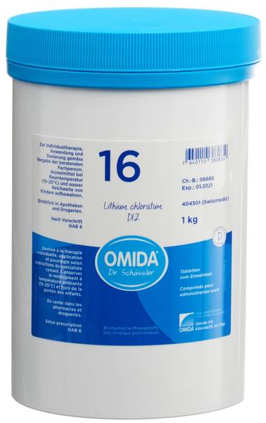 OMIDA SCHÜSSLER NR16 LITHI CHLOR TABL D 12 1000 G