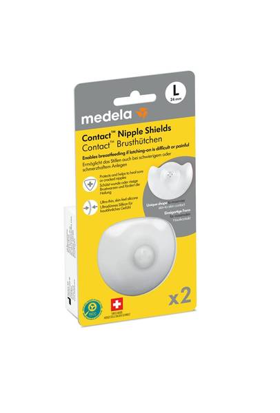 MEDELA CONTACT BRUSTHÜTCHEN L 24MM MIT BOX 1 PAAR