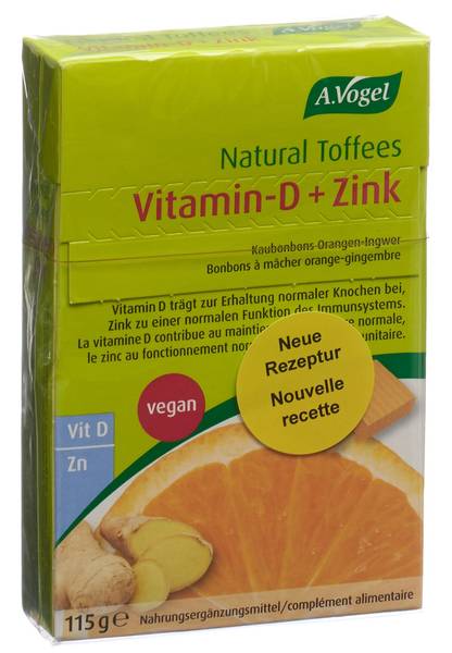 VOGEL NATURAL TOFFEES VIT D+ZINK ORANG-INGW 115 G