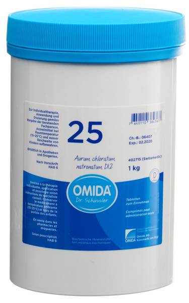 OMIDA SCHÜSSLER NR25 AUR CHLO NAT TABL D 12 1000 G