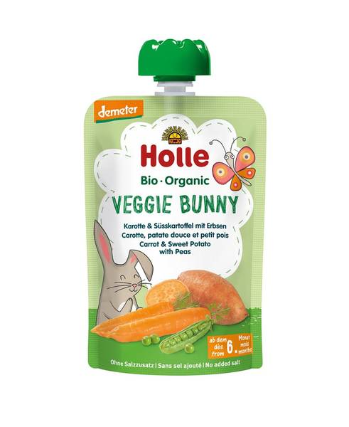 HOLLE VEGGIE BUNNY POUCHY KAROT SÜSSKAR ERBS 100 G